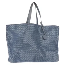 BOTTEGA VENETA INTRECCIATO Transcription Pattern Bag Nylon Blue Auth 147964