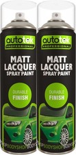 2x Autotek Matt Clear Laquer Spray Acrylic Top Coat 500ml Aerosol