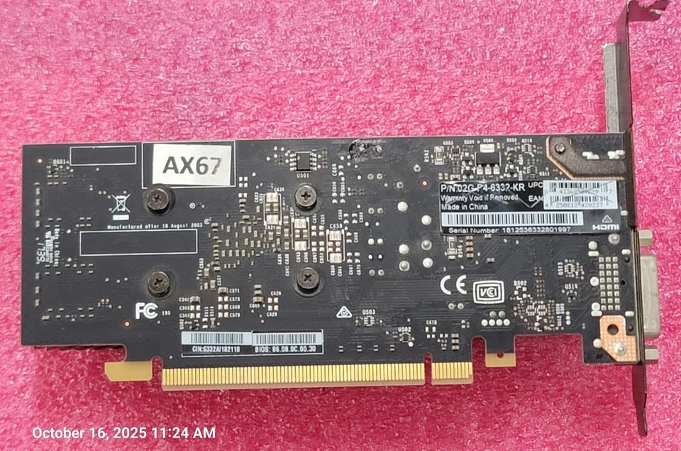 EVGA Nvidia GeForce GT 1030 2GB DDR5 Gaming Card GPU HDMI DP DVI PCI-E #AX67 - Image 4 of 4