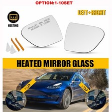 2x Heated Mirror Exterior Glass Left Right Side For 2023 2017-2022 Tesla Model 3