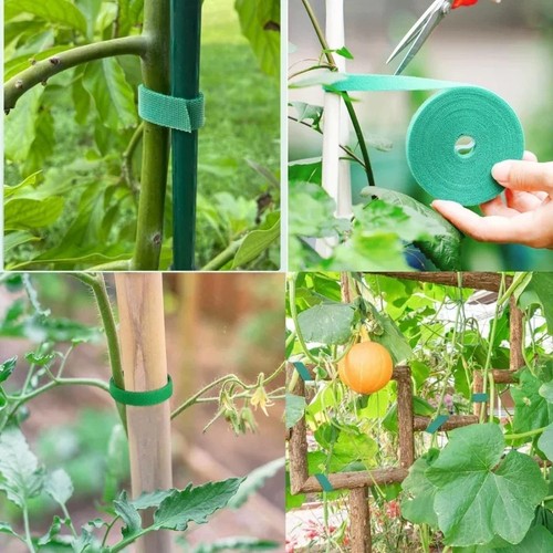 5M Nylon Plant Bandage Tie Reusable Plant Hook Loop Ties Green Fastener Tape - Afbeelding 7 van 15