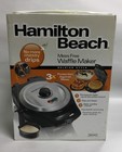 Hamilton Beach Mess Free Waffle Maker Belgian Style Deep Grid Overflow Channel