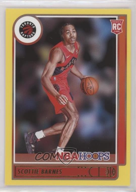 2021-22 Panini NBA Hoops Rookies Yellow Scottie Barnes #227 0c2