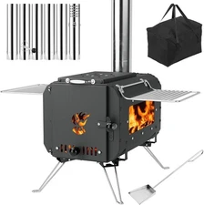 Tent Stove Portable Camping Stove Burning Stove With Chimney Pipes for Camping