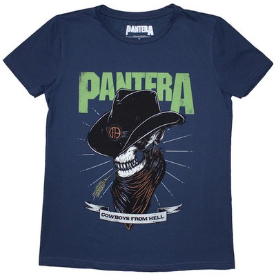 Pantera Damen Slim Fit T-Shirt: Skelett Cowboy OFFICIAL NEU
