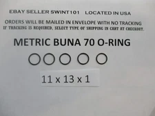 11mm ID x 13mm OD x 1mm thick O-ring. Buna-70.   Quan 5.