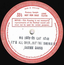 Sammy Davis Jr. - It's All Over But The Swingin' - Used Vinyl Record  - F7294z