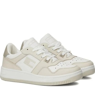 Tommy Jeans Trainers Retro Basket Tonal Logo Beige