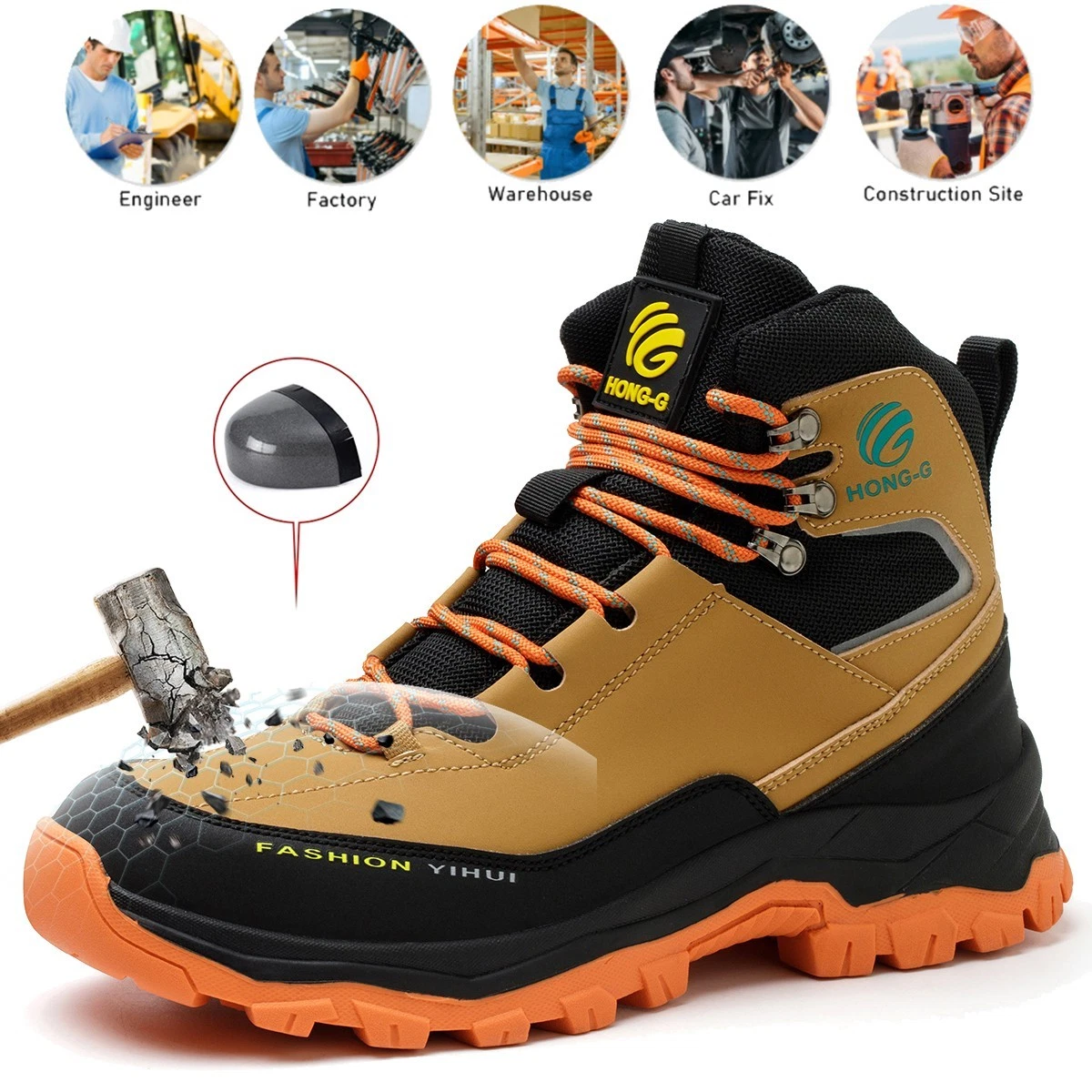 Safety Shoe Men Waterproof Work Boot Anti-puncture Indestructible Steel Toe Boot
Opens in a new wind