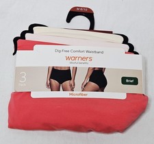 Warners Blissful Benefits Microfiber Brief Pink 3 Pack Choose M XL 2XL or 3XL