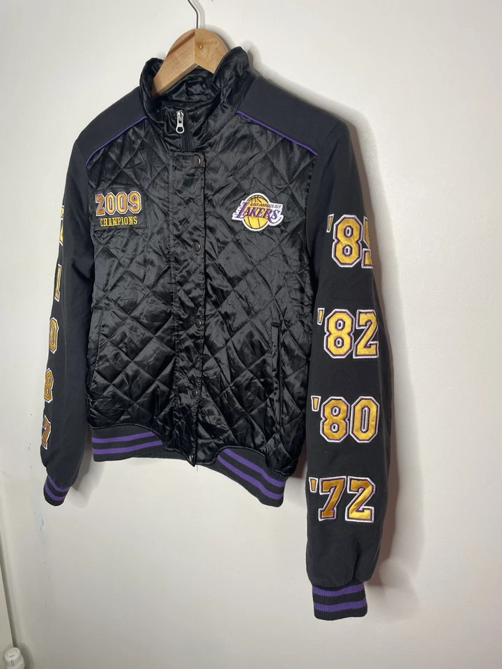 Women’s LA Lakers Jacket Black Quilted Medium | NBA Champions 2009 | Black - Image 4 of 4