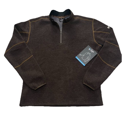 Kuhl Sweater Men 2XL Thor ThermoKore Espresso 1/4 Zip Wool Fleece Lined Pullover - Picture 1 of 8