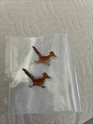 TWO 2  Vintage Road Runner Bird  Lapel Pin Hat Pins Tie Tac Orange Enamel Silver — photo 10