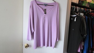 LADIES LIGHT PURPLE  KAREN SCOTT LS PULLOVER SHIRTS-SIZE 3X-NWT