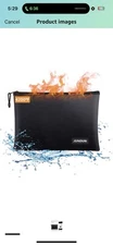 Fireproof Document Bags,14.2”x 10.0”Waterproof and Fireproof Money Bag with A...