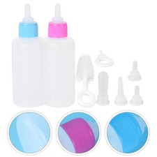 2 Sets Pet Nursing Feeding Bottles Kit 60 ml Bottle Silicone Pp Material