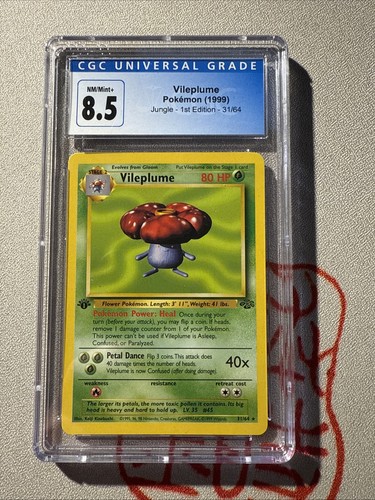 Vileplume (1st Edition) graded CGC 8.5 for sale on eBay