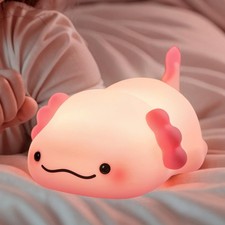 Axolotl Night Light for ,Animal Silicone Nursery Night Lamp, Rechargeable Tab...