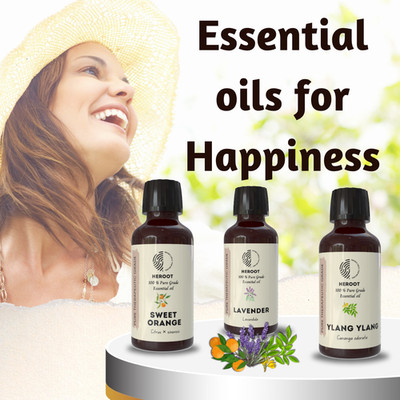 Heroot Happiness Aromatherapy Combo | Sweet Orange, Lavender & Ylang Ylang Essen