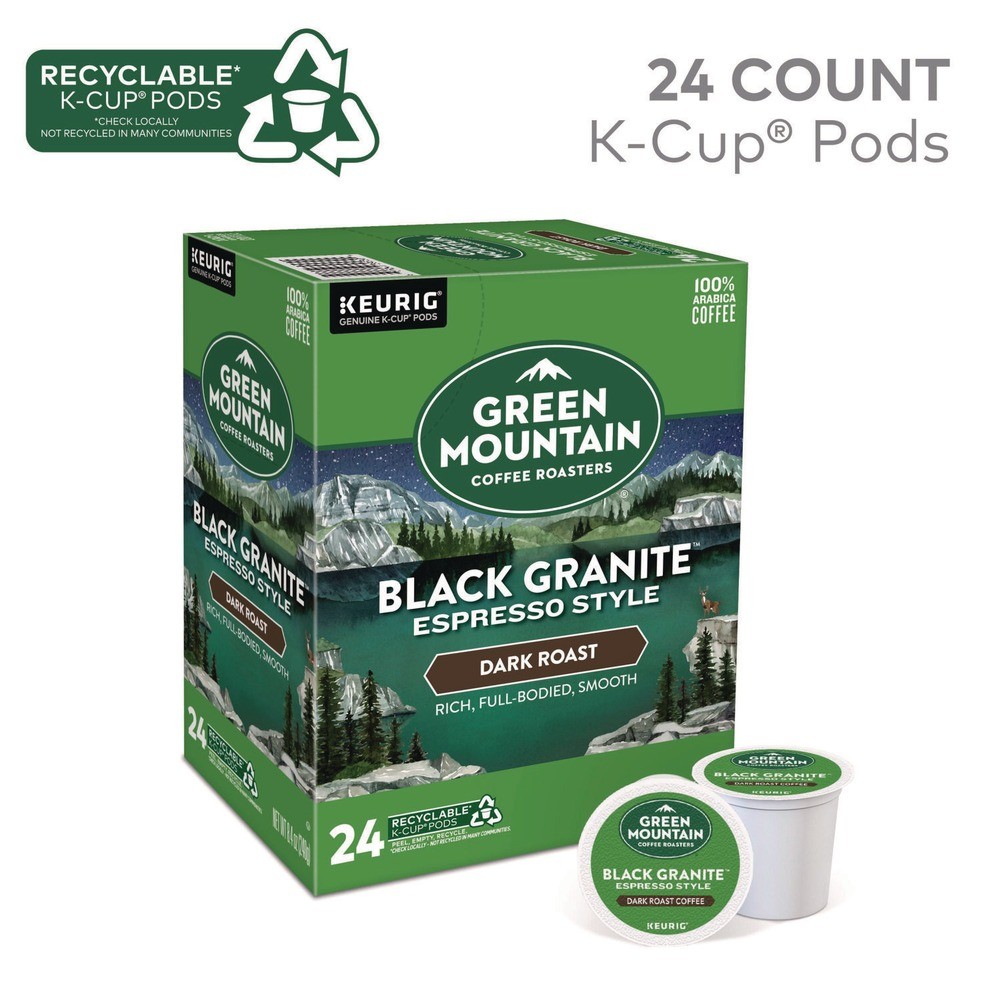 Green Mountain Coffee 9530 Black Granite Espresso Style K-Cups (24/Box) New