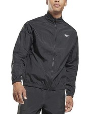 Reebok Men's Training Relaxed-Fit Full Zip Performance Track Jacket Black Small