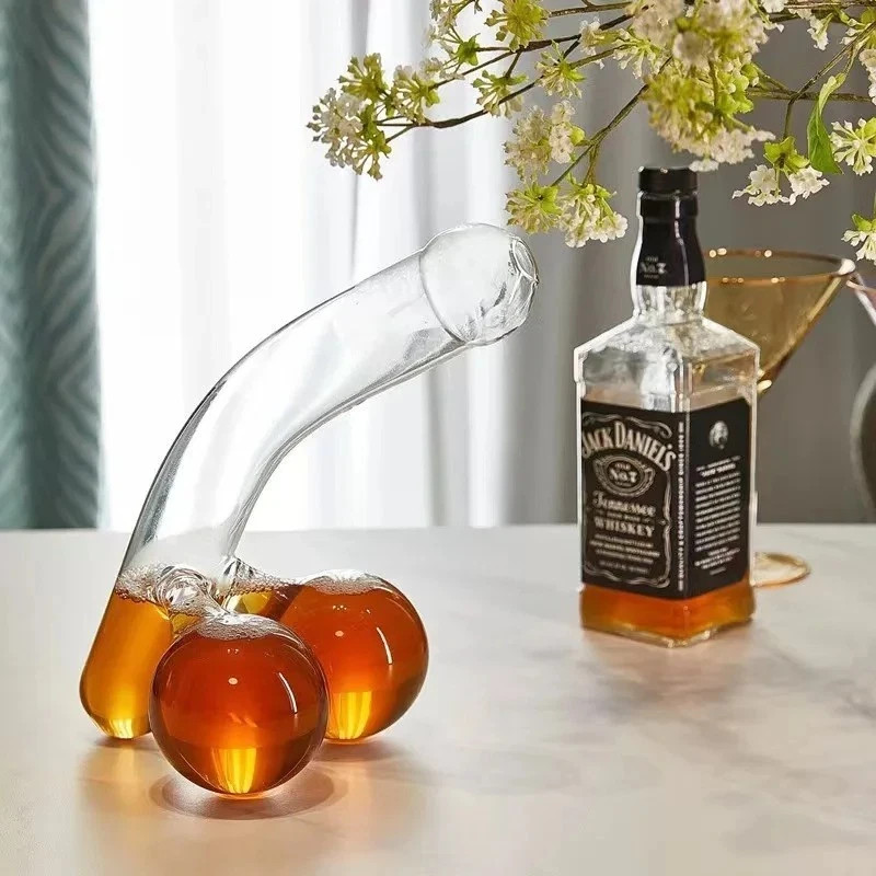 Funny Glass Wine Decanter 550ml Glass Alcohol Bottle Party Wine Barware Dining🍷