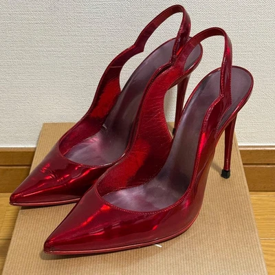 Escarpins Christian Louboutin Hot chick rouge métallisé 36 avec boîte... - Photo 1/4