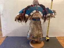 1900s Native American large 15" beaded doll senew sewn  great beadwork!