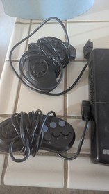 SEGA Saturn V2 BLACK SUPER PAD + Stock controller + 8mb memory card NO AV WORKS