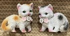 Pair Vintage Sugar Textured Kittens Cats Figurines Brown and Gray JAPAN — photo 2