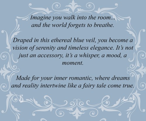 Beautiful One tier light blue wedding veil - single layer blue bridal veil - Picture 17 of 17