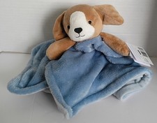 Carter's Brown Puppy Blue Plush Security Blanket Lovey 67782 New With Tag