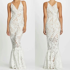 Dress The Population Brooke Crochet Mermaid Gown Women's Size Small
