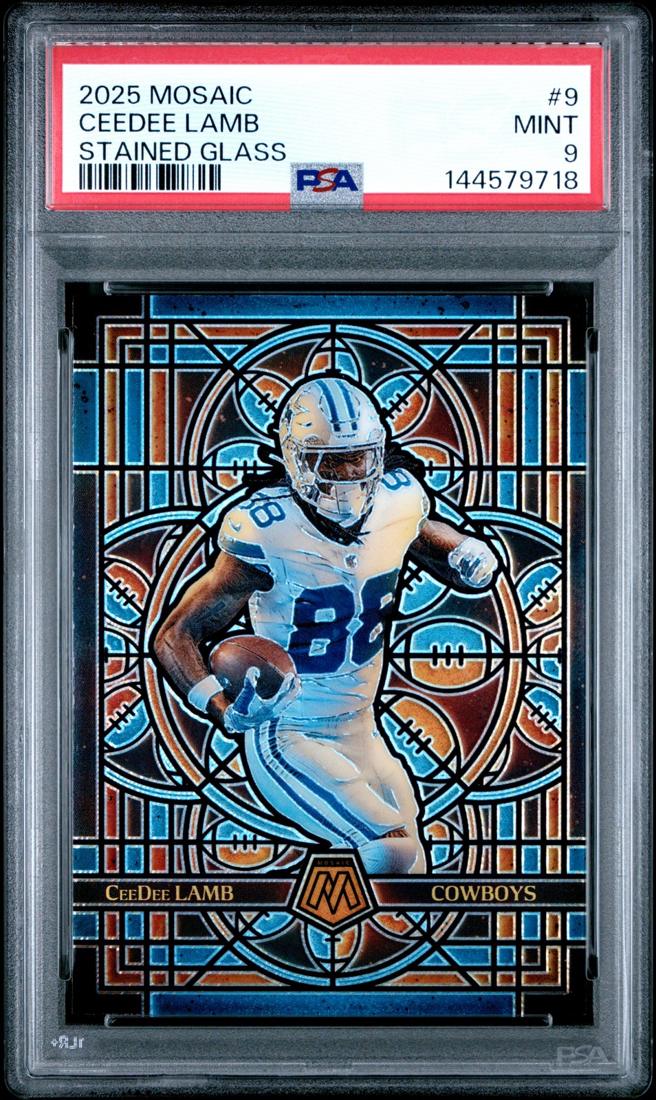 2025 PANINI MOSAIC STAINED GLASS #9 CEEDEE LAMB PSA 9