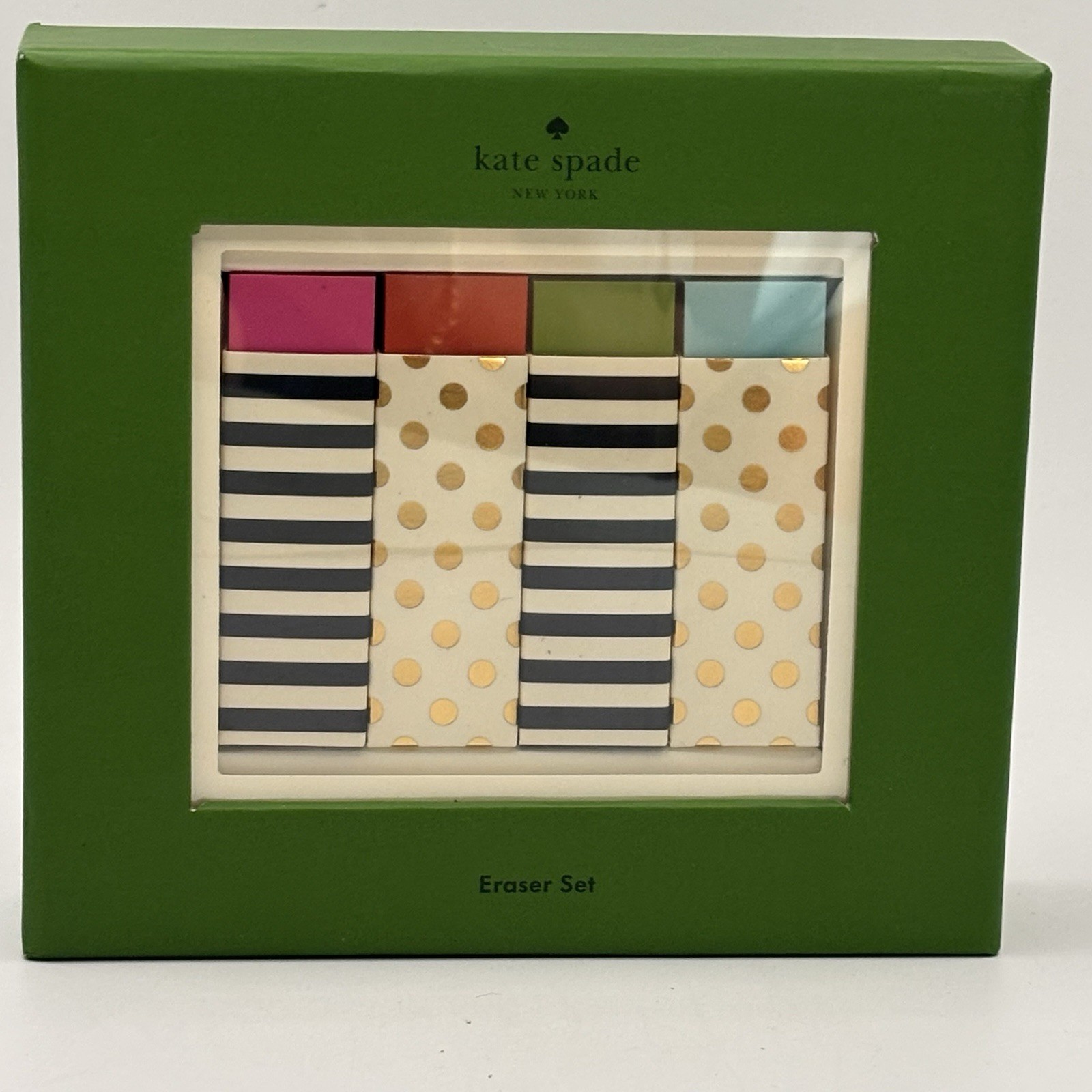 KATE SPADE New York Candy Stripe Polka  Dot Eraser Desk Offi