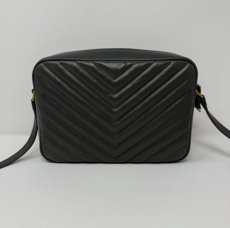 G2U с ярлыками Saint Laurent Lou выстеганная кожа камеры сумка Storm серый - Изображение 2 из 4