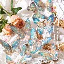 20PCS Butterfly PET Stickers 3D Holographic Scrapbook Journal DIY Decoration Pac