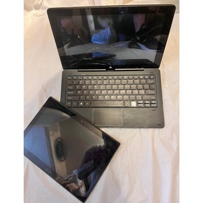 Laptop and Tablet 1 Nuvision Laptop 1 Lenovo Moto Tablet UNTESTED For Parts Only