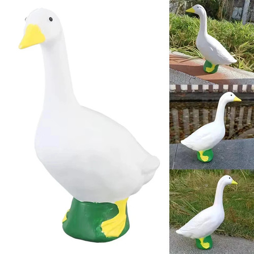 Dress Up Goose Large White Garden Statue Indoor Outdoor Yard Porch Decor