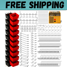 297 Piece Pegboard Hooks Kit, Peg Board Organizer Accessories with Bins for Orga
