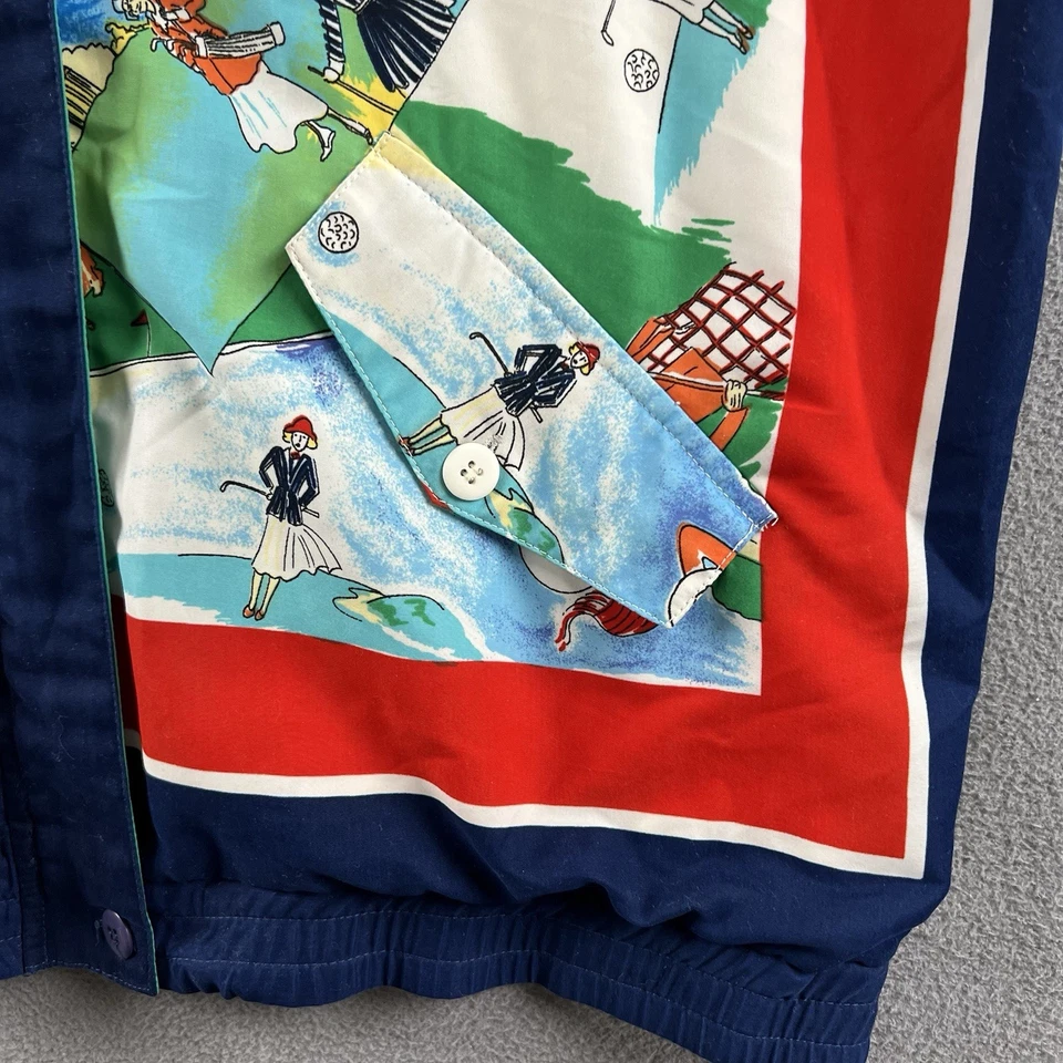 Vintage Oleg Cassini Windbreaker Jacket Adult Large Golf Novelty Print Old Money - Image 3 of 4