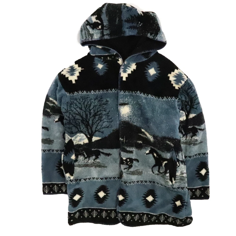 Chaqueta Abrigo Denali Western Horse Polar Vintage Reversible Mujer Talla Grande Foto 3 de 4