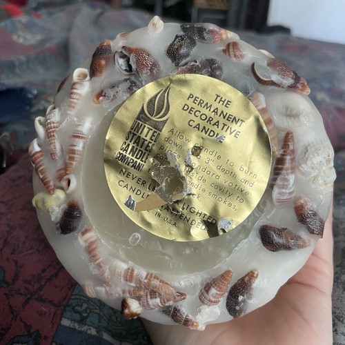 Permanent Decorative Candle Pillar Embedded Seashells Turns Into Candle Holder - Picture 7 of 10