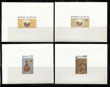 CENTRAL AFRICA 1982, HANDICRAFTS: BASKETS & BOWLS, Sc 538-544 DE LUXE SHEETS MNH