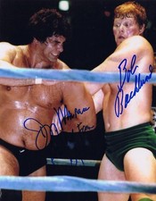 Bob Backlund - Don Muraco Dual Autographed Signed 8x10 Photo - WWE WWF - w/COA