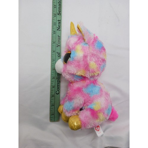 Juguete de peluche TY Beanie Boos Fantasia 10" animal de peluche unicornio rosa pastel brillo - Imagen 8 de 9