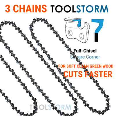 3X Chainsaw Chain 18" Full Chisel 3/8 058 68 DRIVE LINKS | eBay Australia