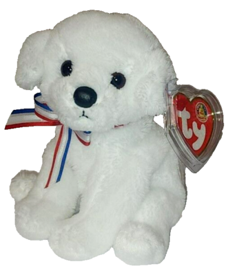 Ty Beanie Baby FIREWORKS the 4th of Juy lDog (2007 BBOM Exclusive