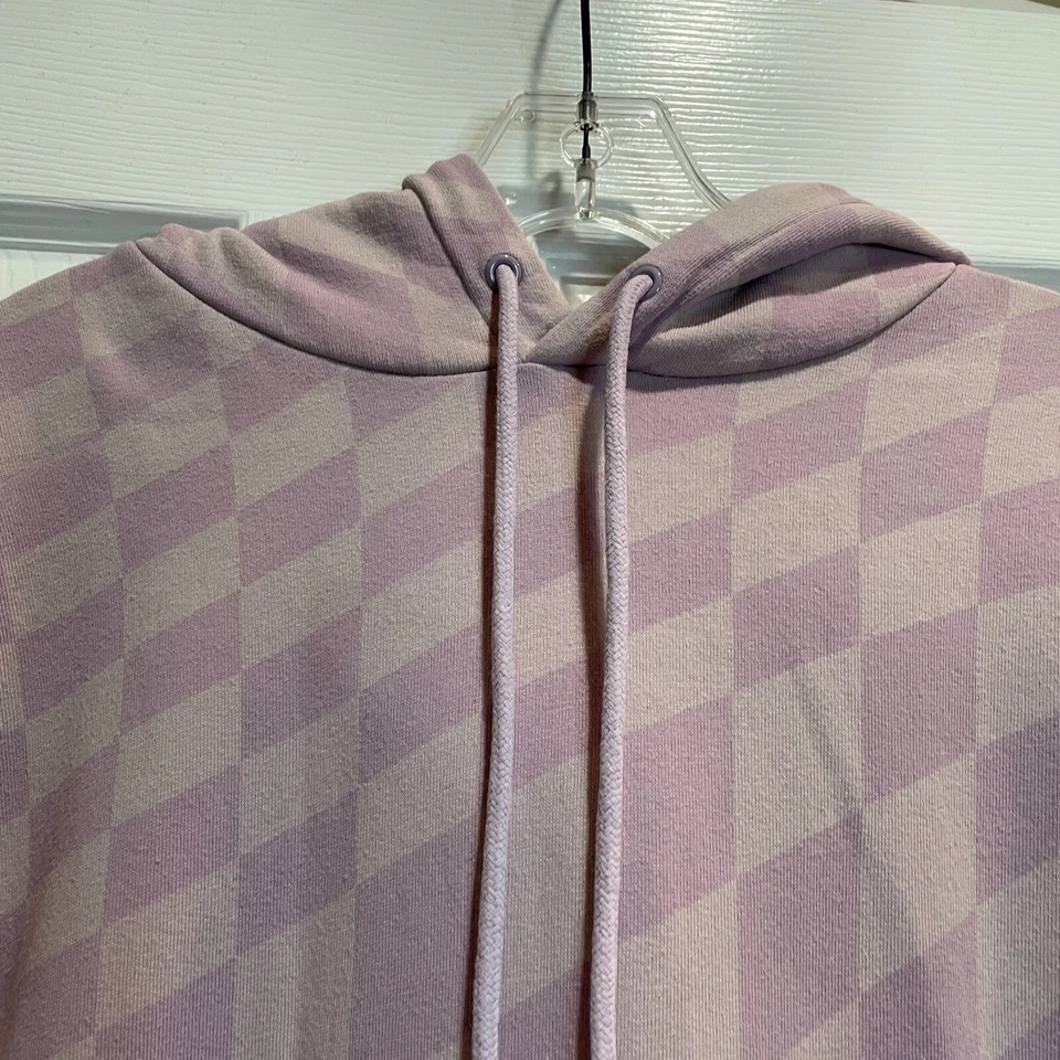 Толстовка с капюшоном мужская Topman L увеличенный размер шахматная доска принт сиреневая лаванда - Изображение 2 из 4