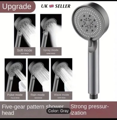 High Pressure Shower Head 5 mode For Electric Showers (GREY)